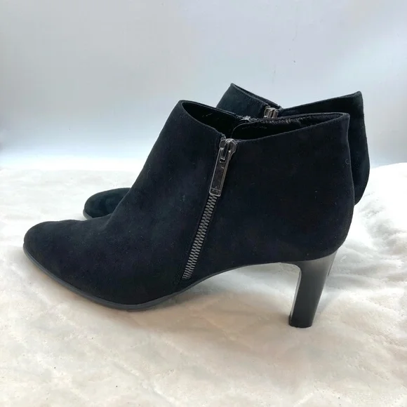 Aquatalia Dina Black Suede Booties - Picture 6 of 11